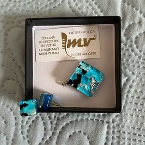 Murano glass pendant and earrings